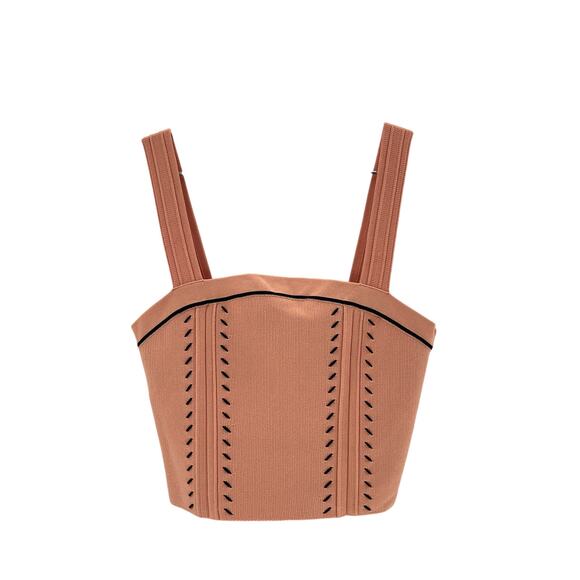 Sandro 'Figari' Pink Knit Crop Top Size 1 - Picture 2 of 4